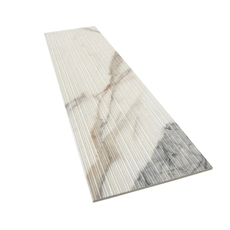 Cool White with Subtle Gray 12x48 Matte Porcelain Large Format Tile (3 pack, 11.63 sq ft/case) by Apollo Tile