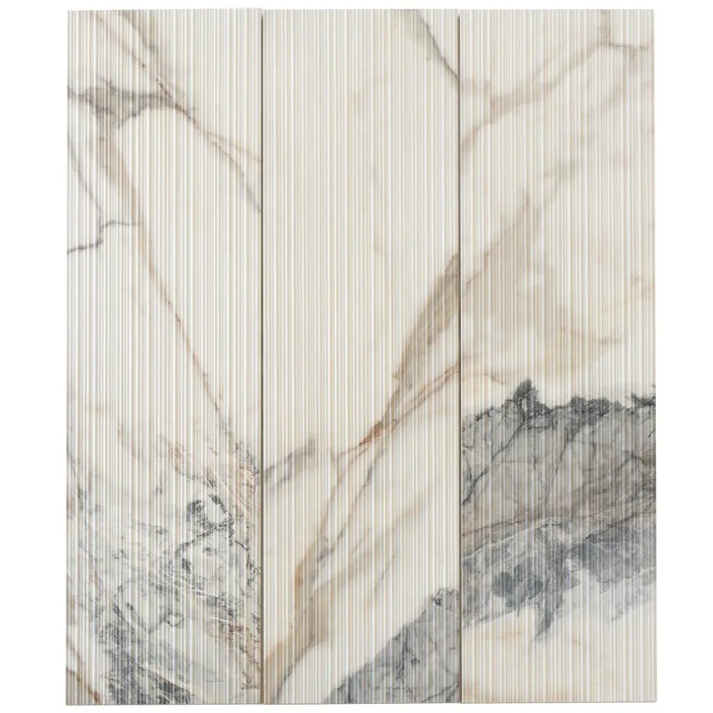 Cool White with Subtle Gray 12x48 Matte Porcelain Large Format Tile (3 pack, 11.63 sq ft/case) by Apollo Tile