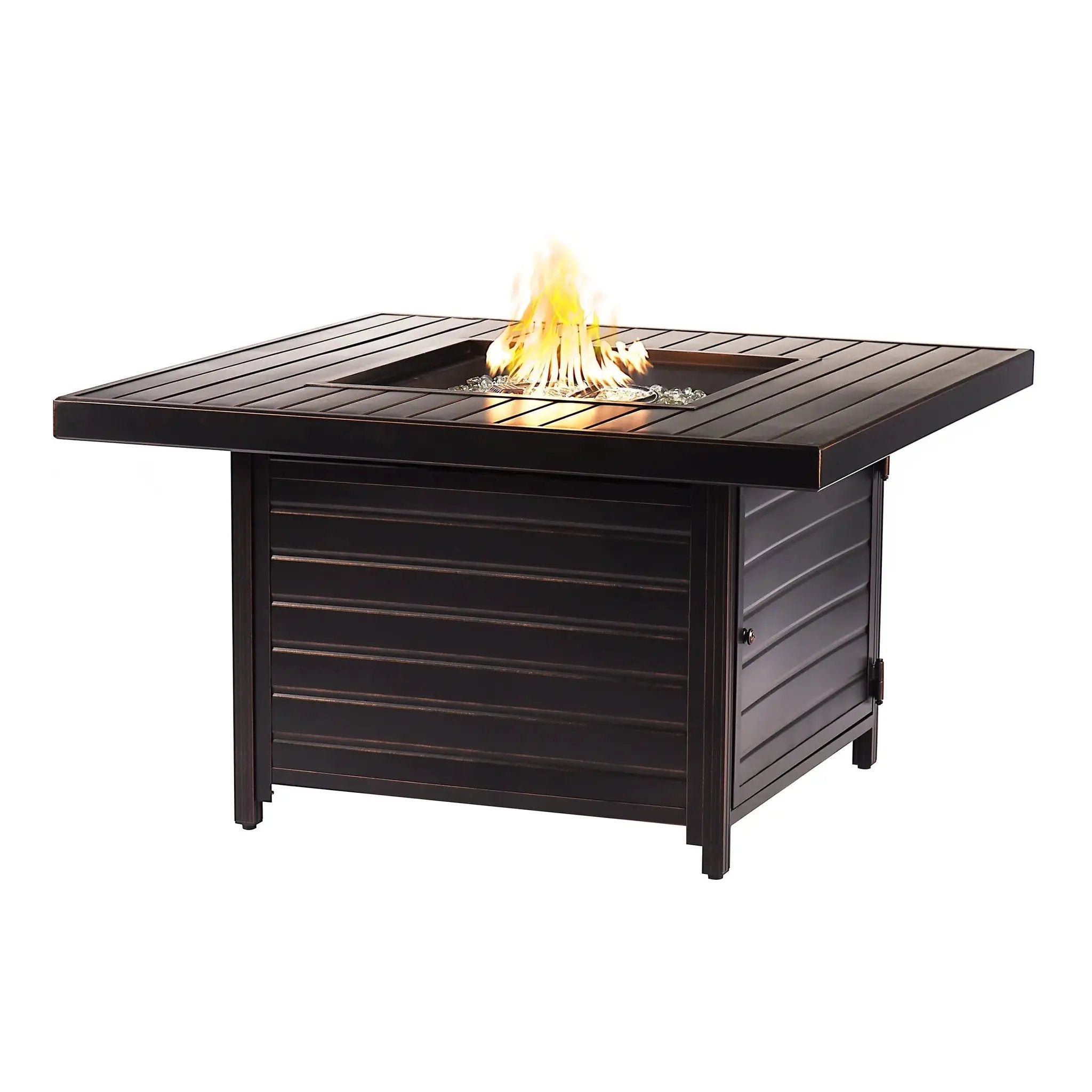 Aluminum 42-in Square Propane Fire Table with Beads, Covers and Lid by Sharicks
