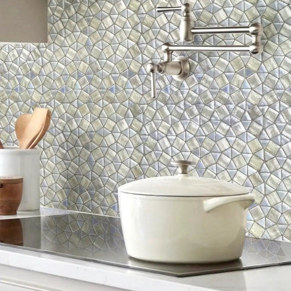 Snow White 11x11 Glossy Square Glass Mosaic Tile (10 pack, 8.1 sq ft/case)