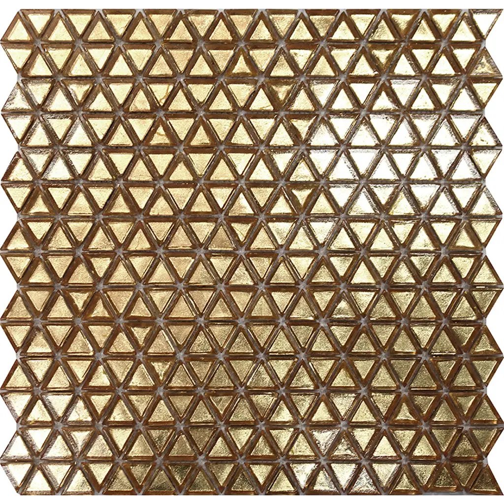 Shimmer Gold 12x12 Glossy Uniform Triangle Glass Mosaic Tile (10 pack, 10.34 sq ft/case) by Apollo Tile