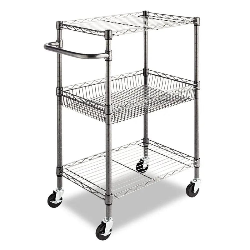 3-Tier Metal Kitchen Cart / Utility Cart with Adjustable Shelves and Casters by HomePacific