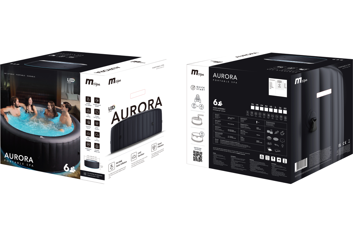 MSPA | AURORA | Urban Series | Inflatable Hot Tub & Spa | Light up the night | Upto 6 Person, photo 42 of 42