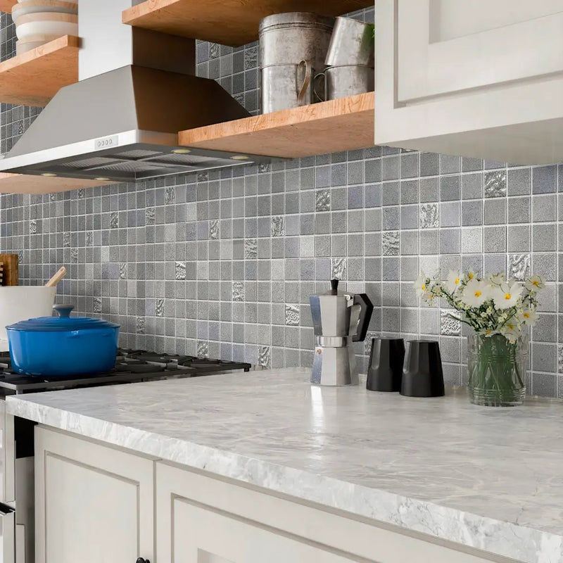 Gray 12x12 Matte Field Ceramic Mosaic Tile (10 pack, 10.68 sq ft/case) by Apollo Tile