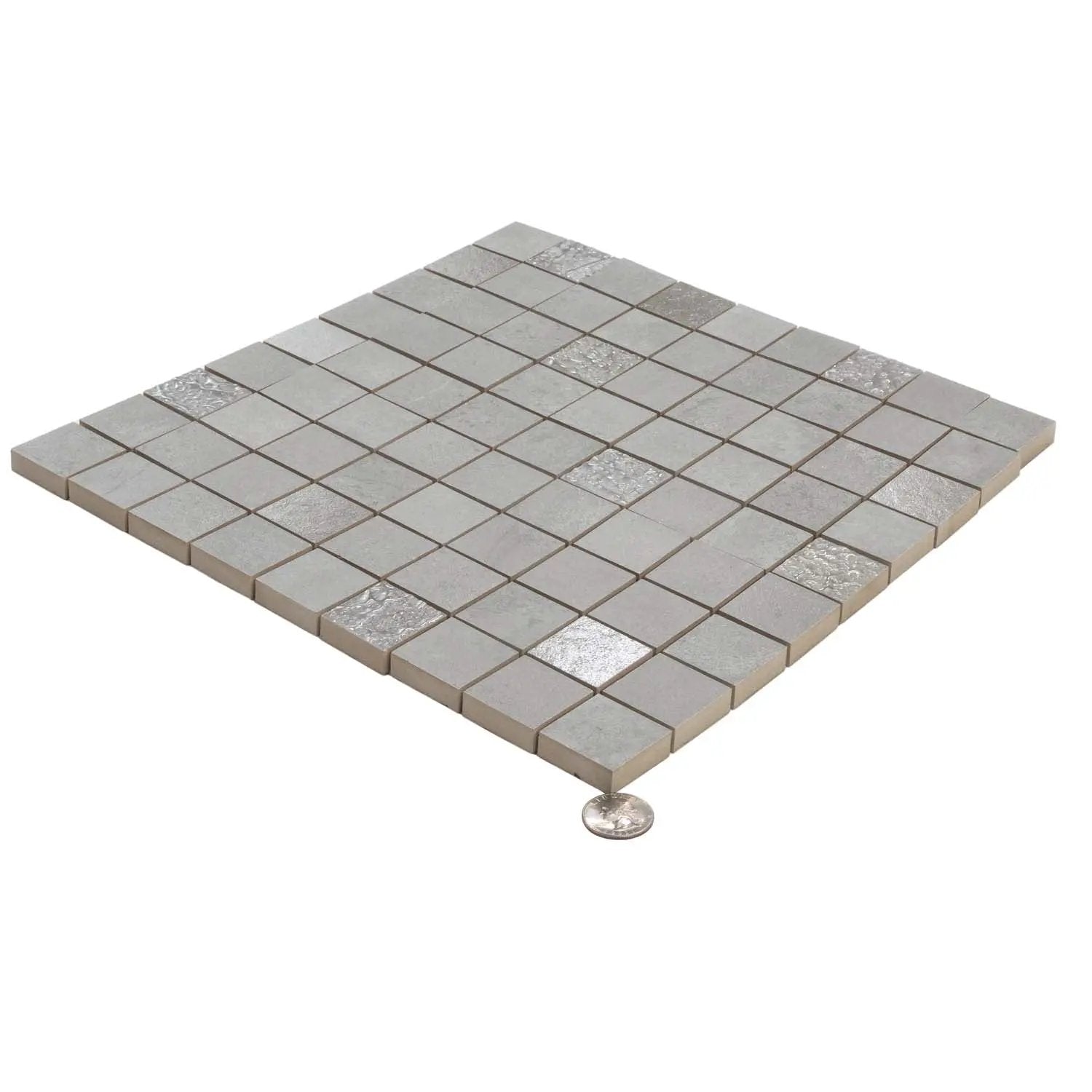 Gray 12x12 Matte Field Ceramic Mosaic Tile (10 pack, 10.68 sq ft/case) by Apollo Tile