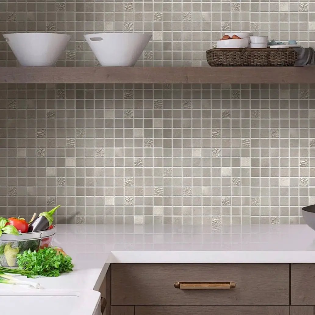 Smoke White 12x12 Matte Field Ceramic Mosaic Tile (10 pack, 10.68 sq ft/case) by Apollo Tile