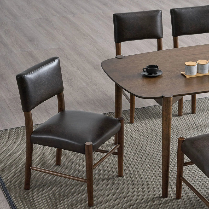 ACTU 58” Mid-Century Modern Dining Table Set for Small Spaces (Seats 4–6) by ACTU FURNITURE