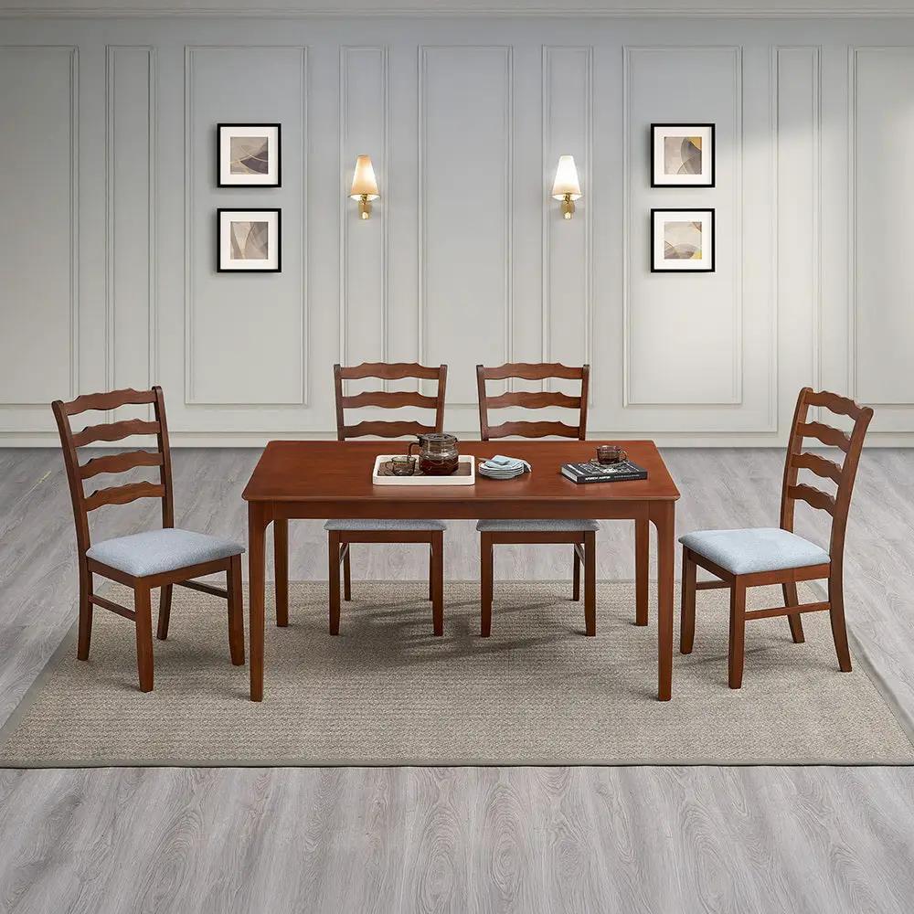 ACTU Farmhouse Dining Table Set with Upholstered Chairs for 4–6 by ACTU FURNITURE