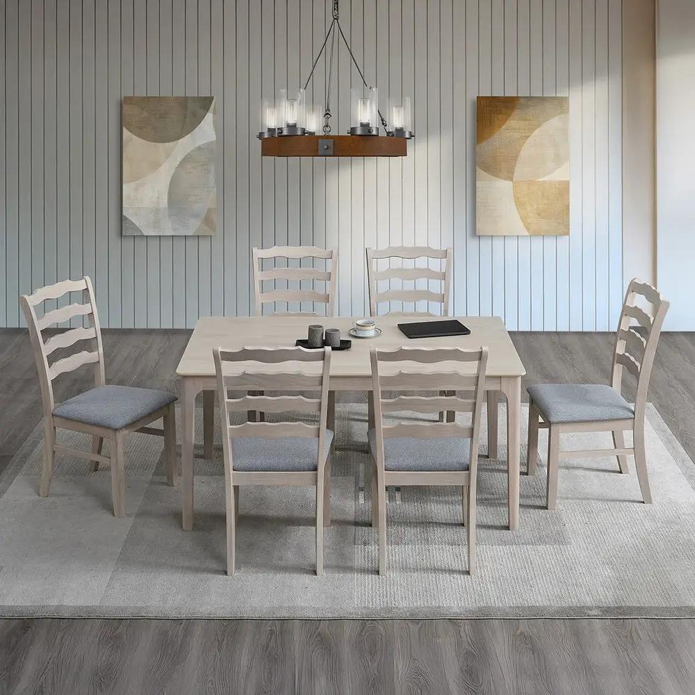 ACTU Farmhouse Dining Table Set with Upholstered Chairs for 4–6 by ACTU FURNITURE