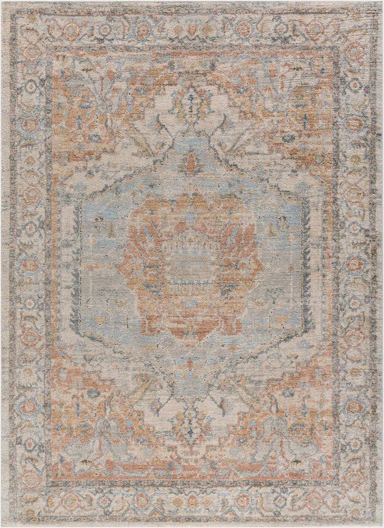Vaeda Blue & Beige Thick Luxe Rug by Boutique Rugs