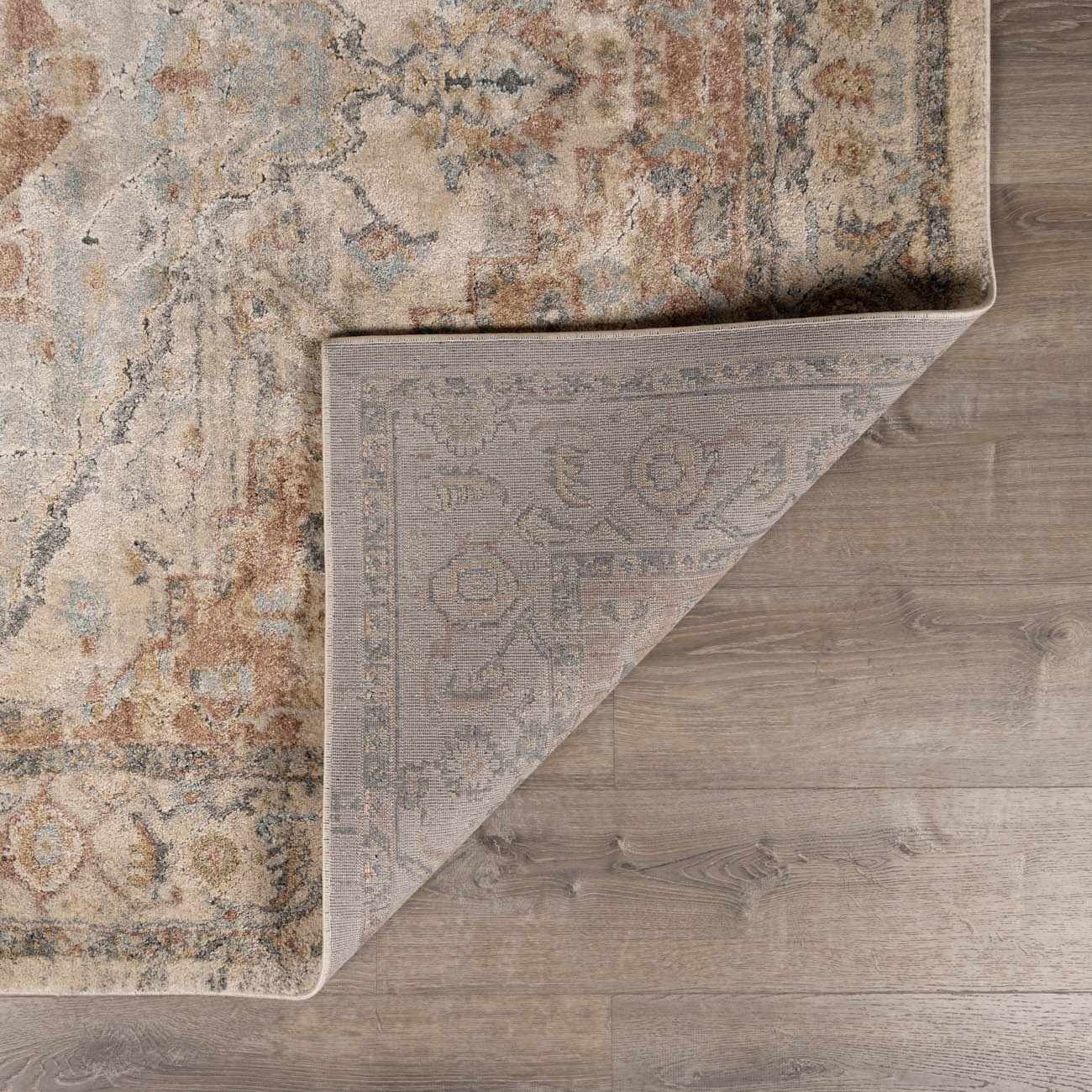 Vaeda Blue & Beige Thick Luxe Rug by Boutique Rugs