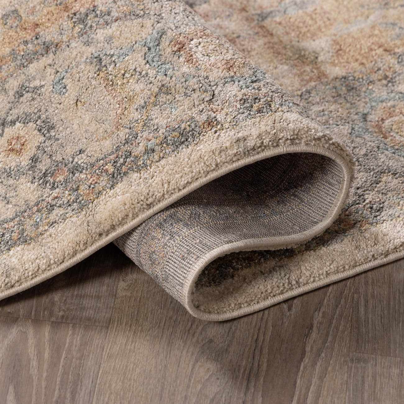 Vaeda Blue & Beige Thick Luxe Rug by Boutique Rugs