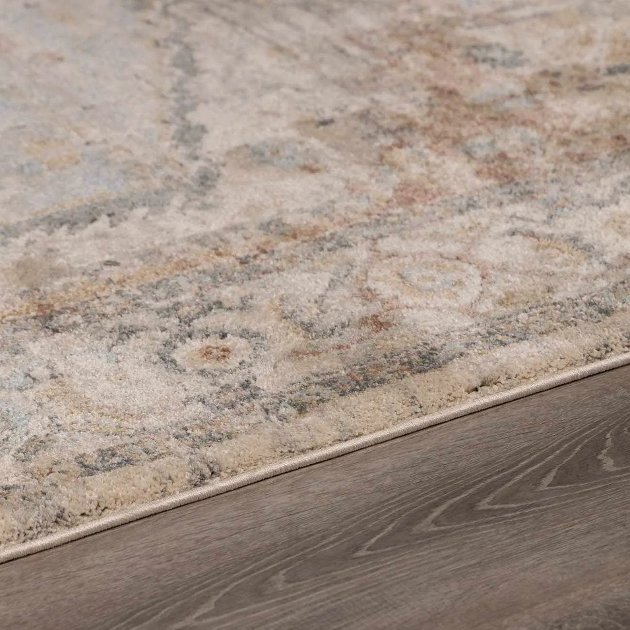 Vaeda Blue & Beige Thick Luxe Rug by Boutique Rugs