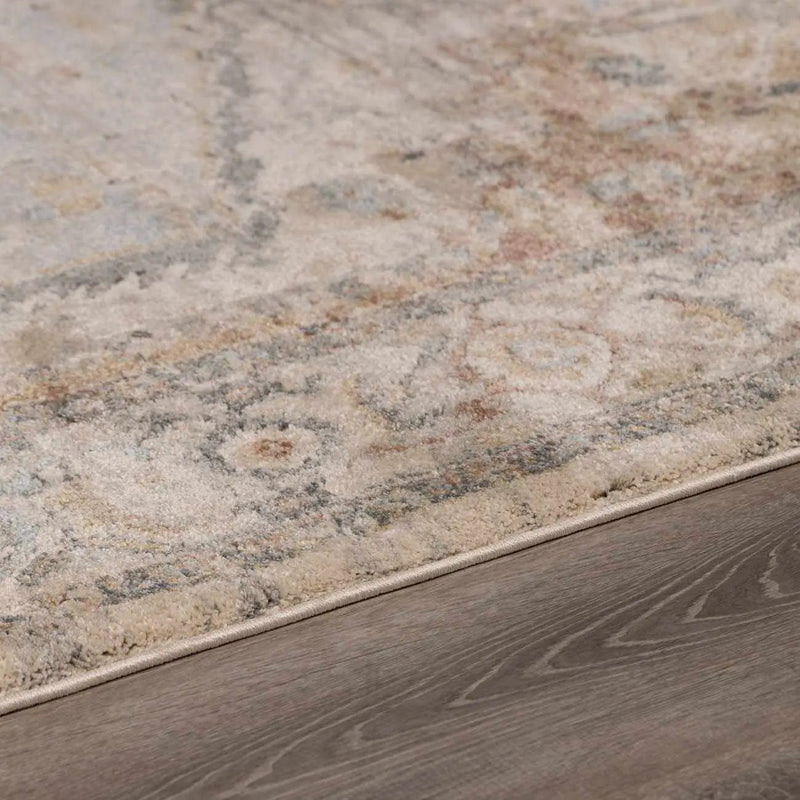 Vaeda Blue & Beige Thick Luxe Rug by Boutique Rugs