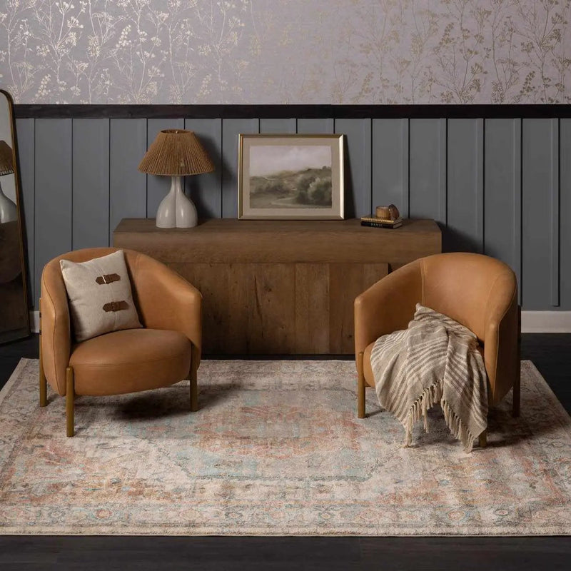 Vaeda Blue & Beige Thick Luxe Rug by Boutique Rugs