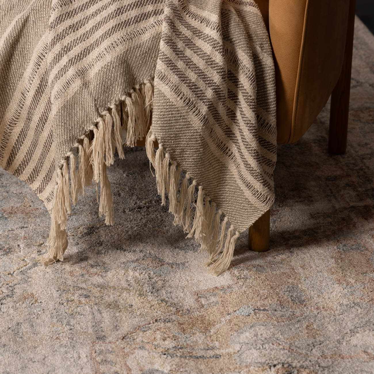 Vaeda Blue & Beige Thick Luxe Rug by Boutique Rugs