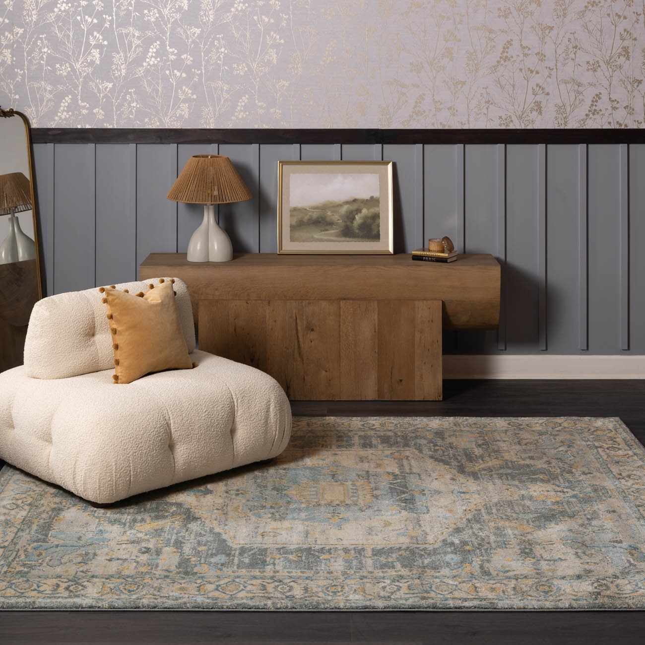 Vaeda Blue Thick Luxe Rug by Boutique Rugs