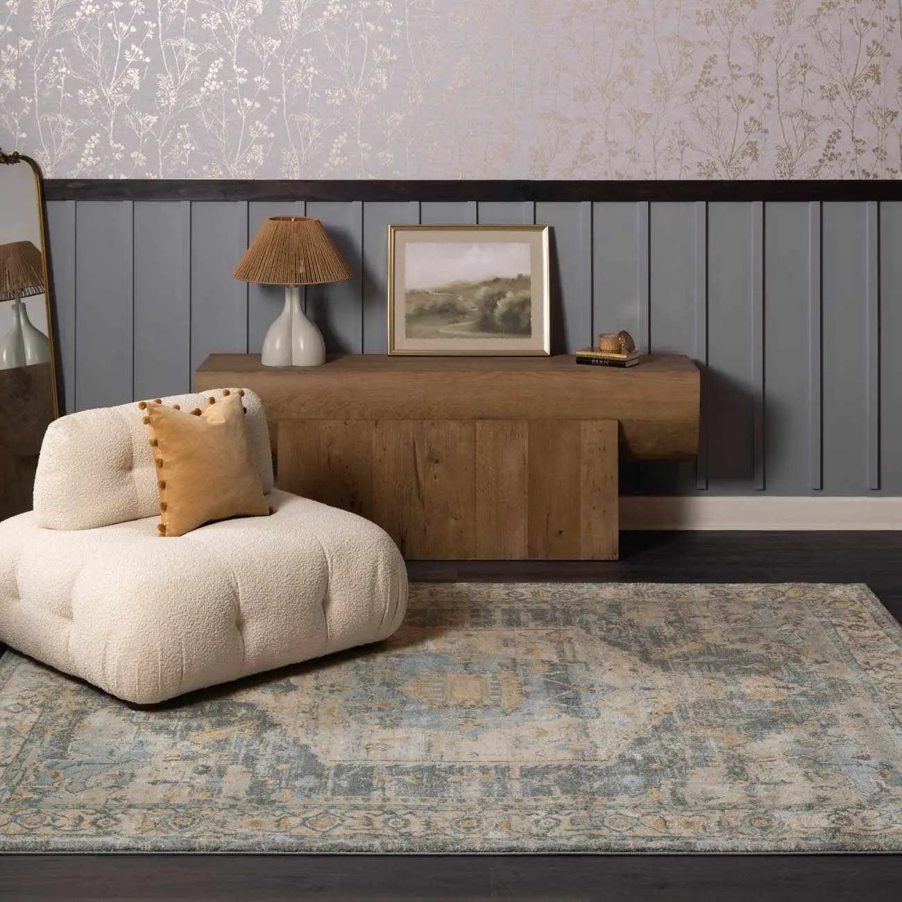 Vaeda Blue Thick Luxe Rug by Boutique Rugs