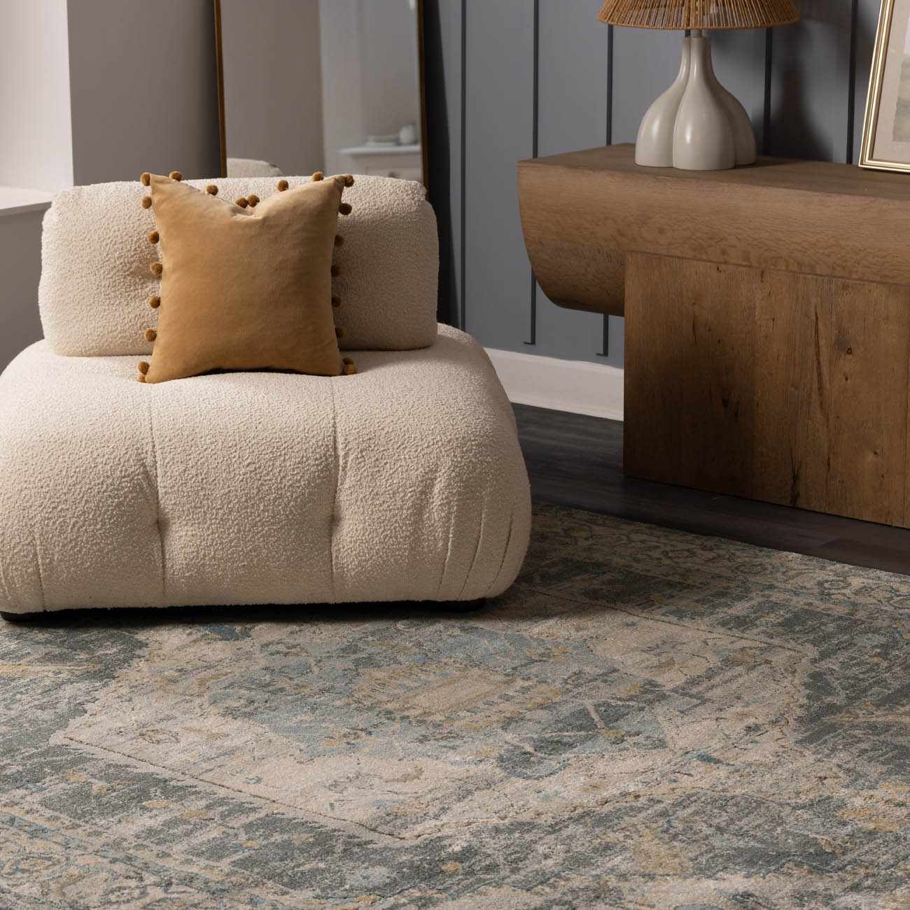 Vaeda Blue Thick Luxe Rug by Boutique Rugs