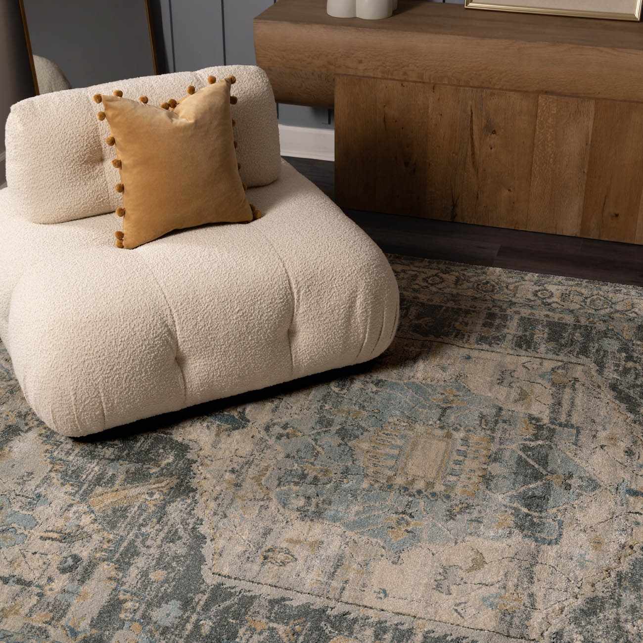 Vaeda Blue Thick Luxe Rug by Boutique Rugs