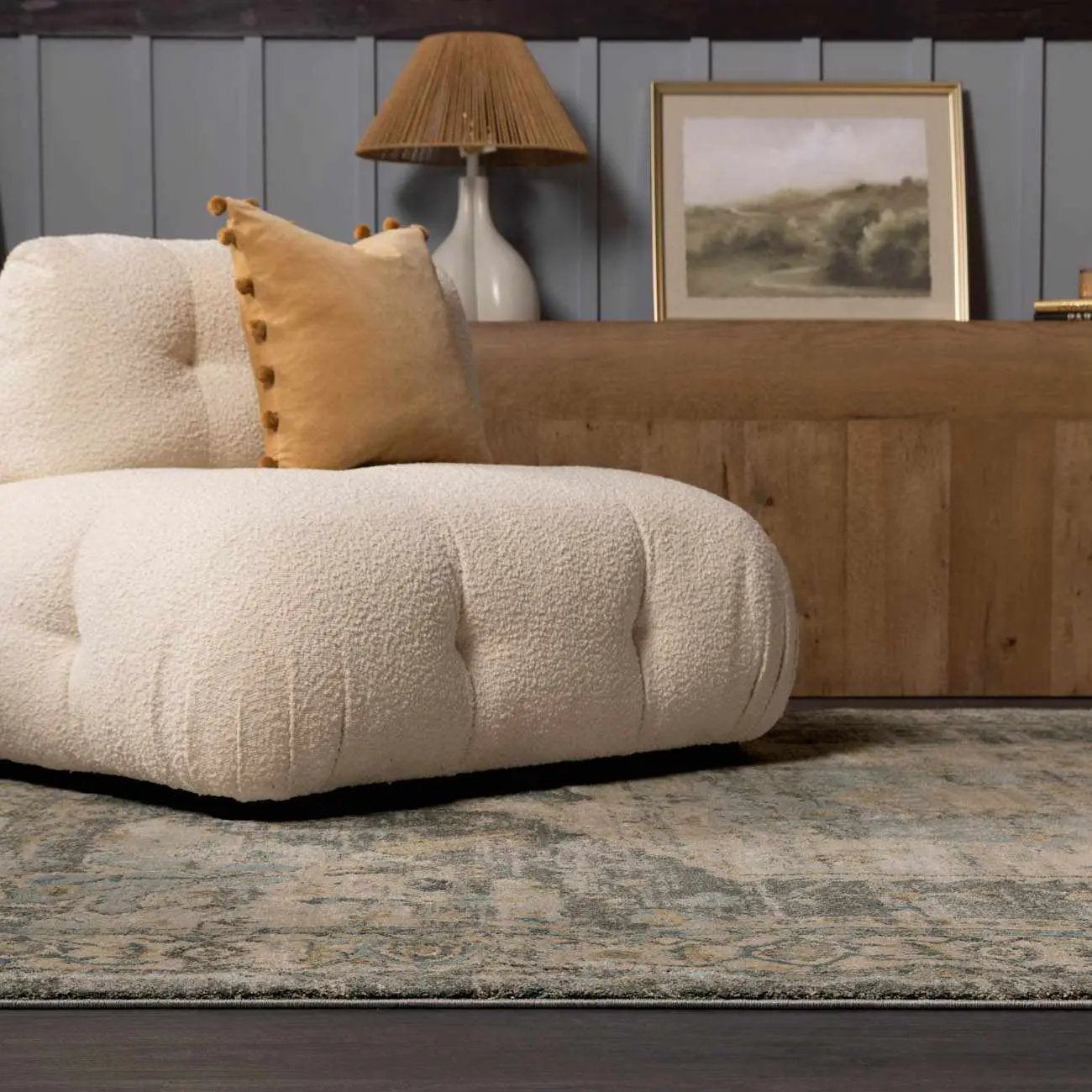Vaeda Blue Thick Luxe Rug by Boutique Rugs