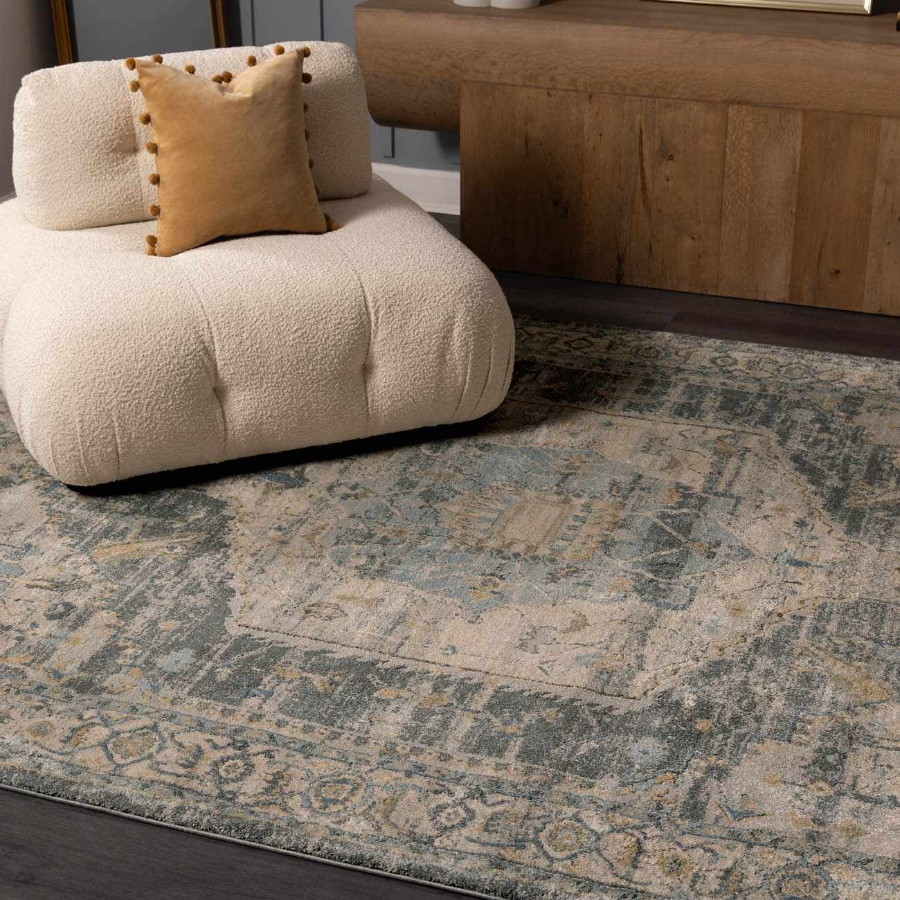 Vaeda Blue Thick Luxe Rug by Boutique Rugs
