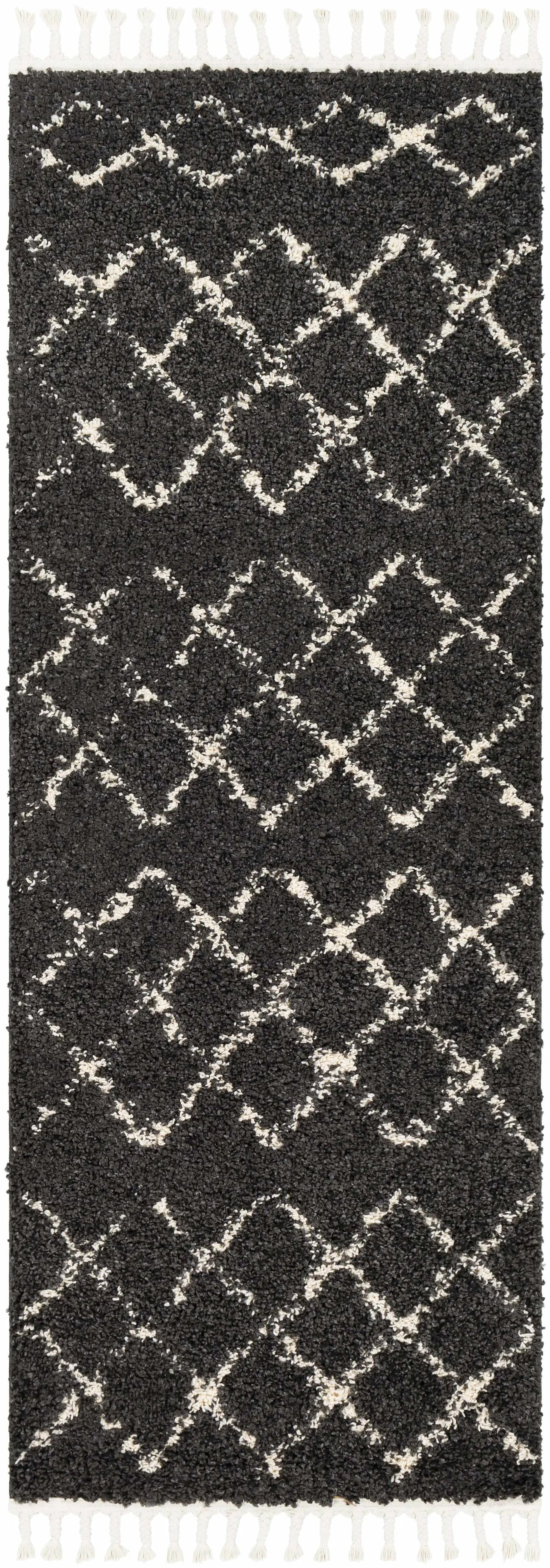Wallagrass Black Moroccan Shag Rug - Clearance by Boutique Rugs