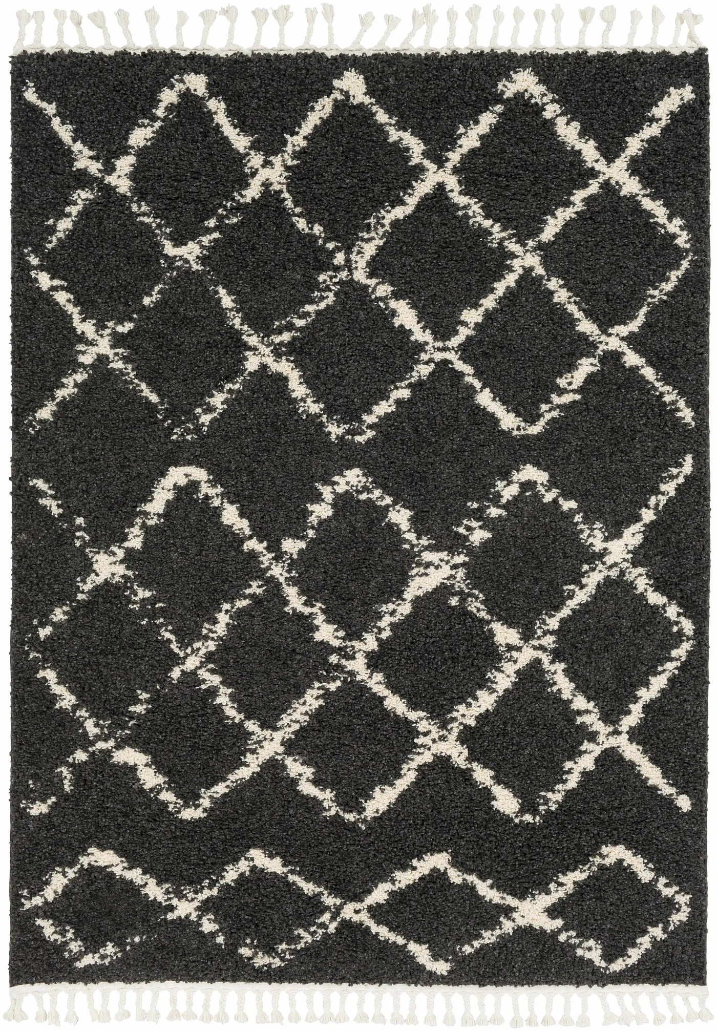 Wallagrass Black Moroccan Shag Rug - Clearance by Boutique Rugs