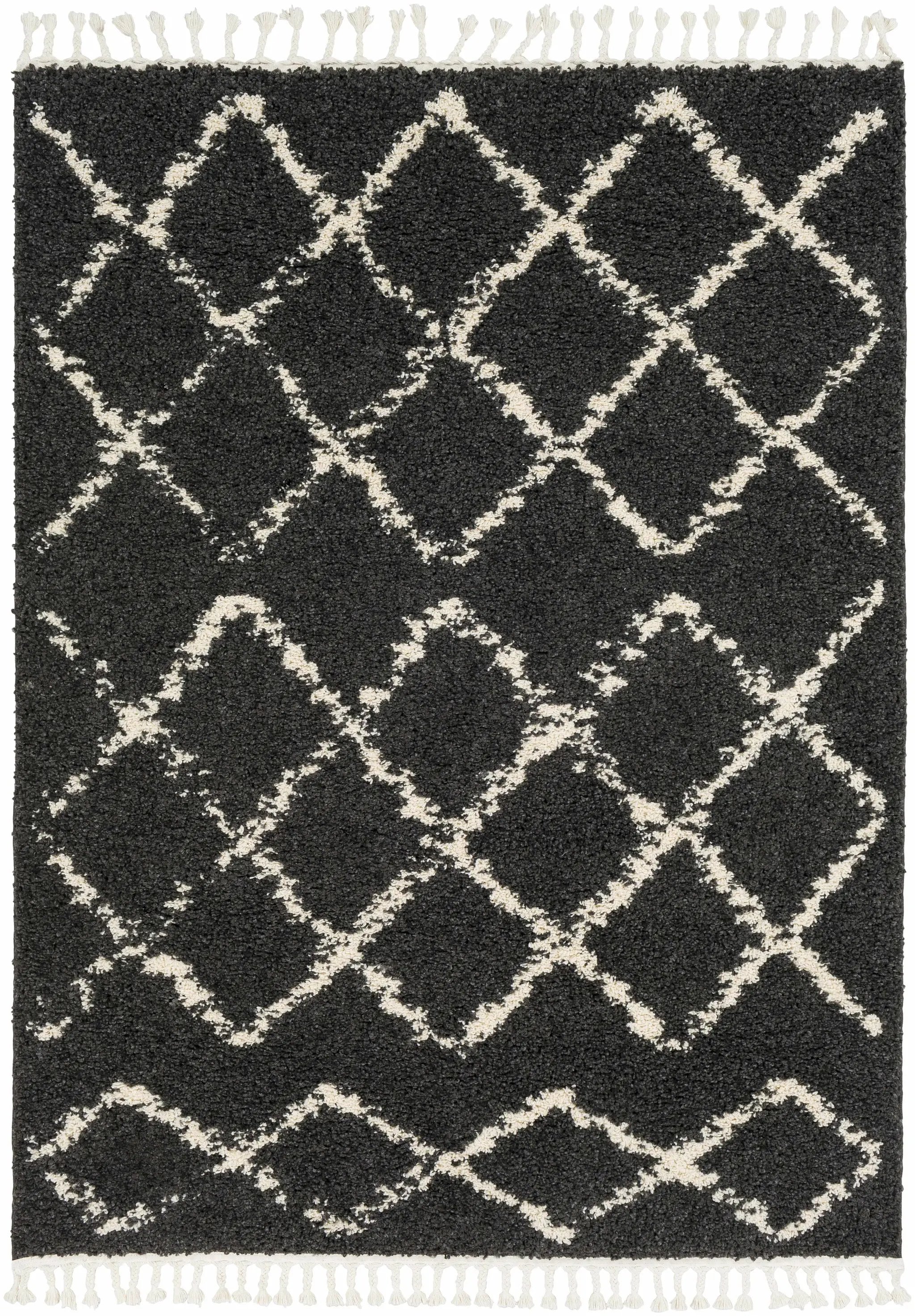 Wallagrass Black Moroccan Shag Rug - Clearance by Boutique Rugs