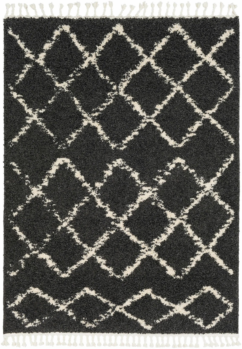 Wallagrass Black Moroccan Shag Rug - Clearance by Boutique Rugs