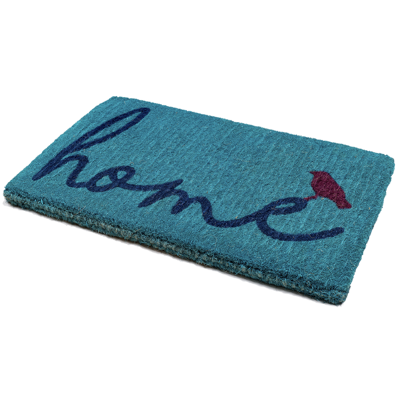A Bird Perched on Home Coir Doormat by Fab Habitat