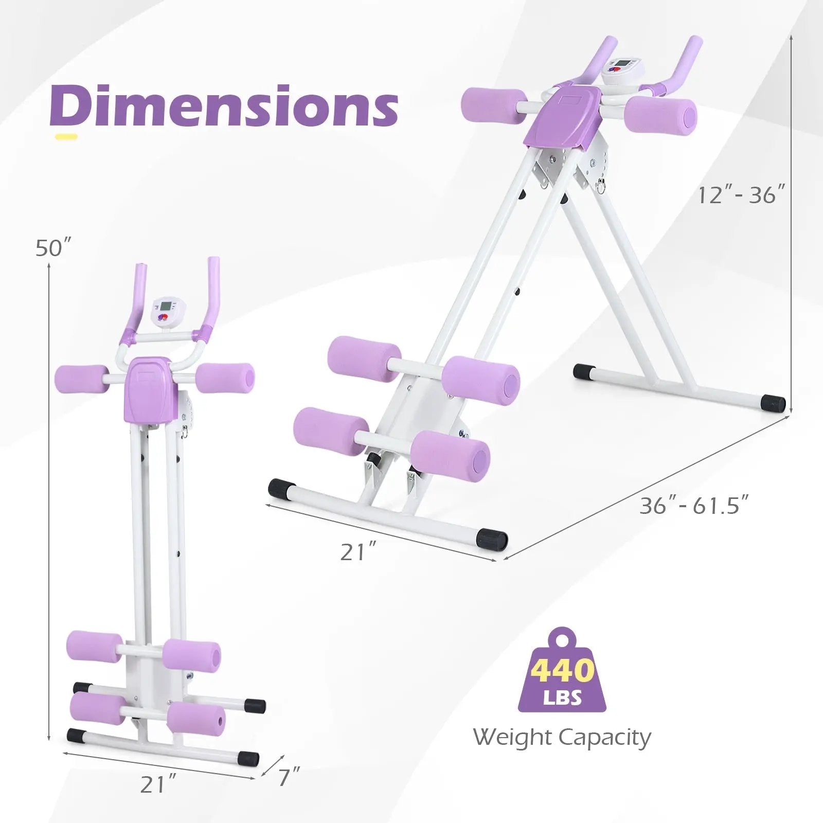 Ab Workout Equipment Foldable Abdominal Trainer Adjustable Ab Machine by DirectDeals