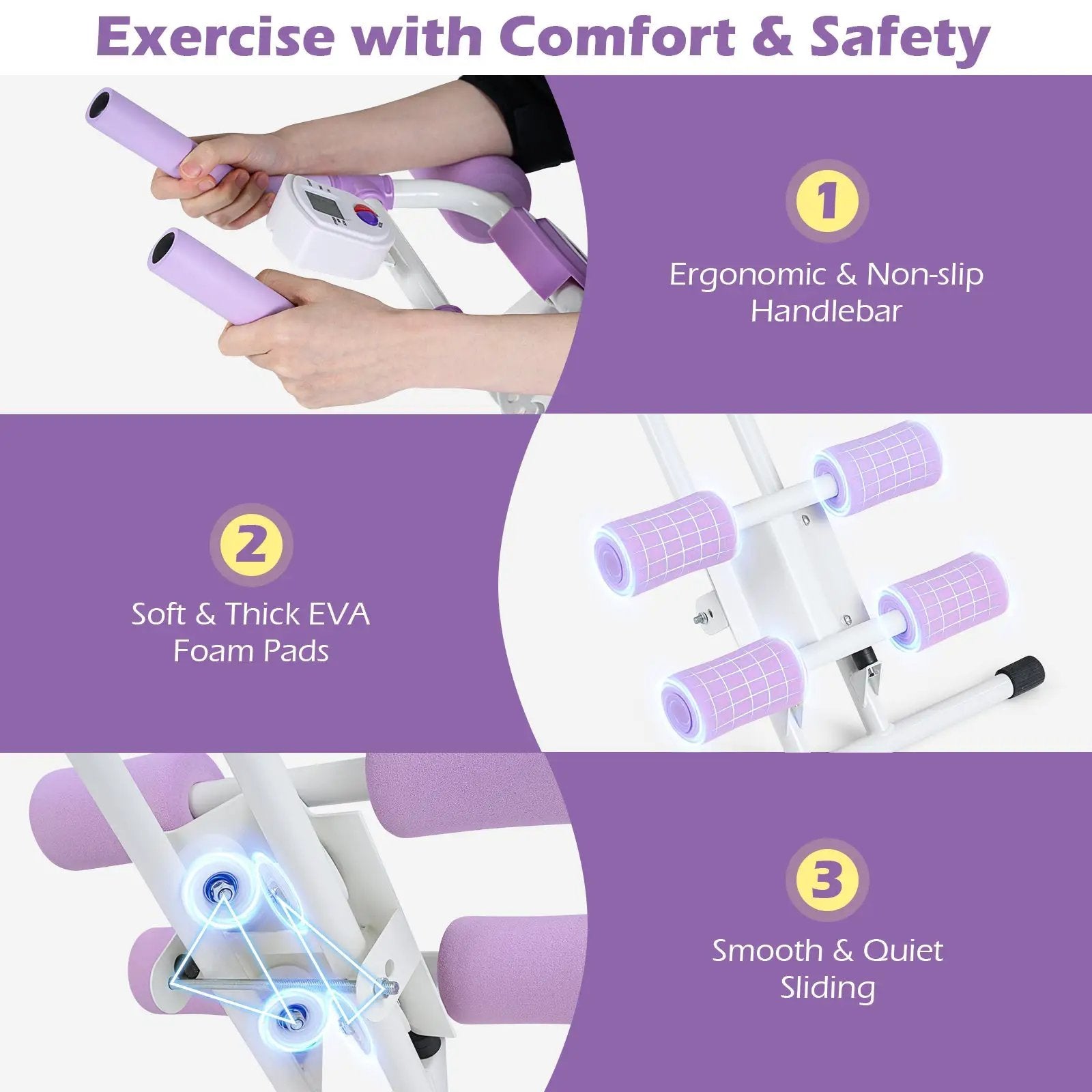 Ab Workout Equipment Foldable Abdominal Trainer Adjustable Ab Machine by DirectDeals