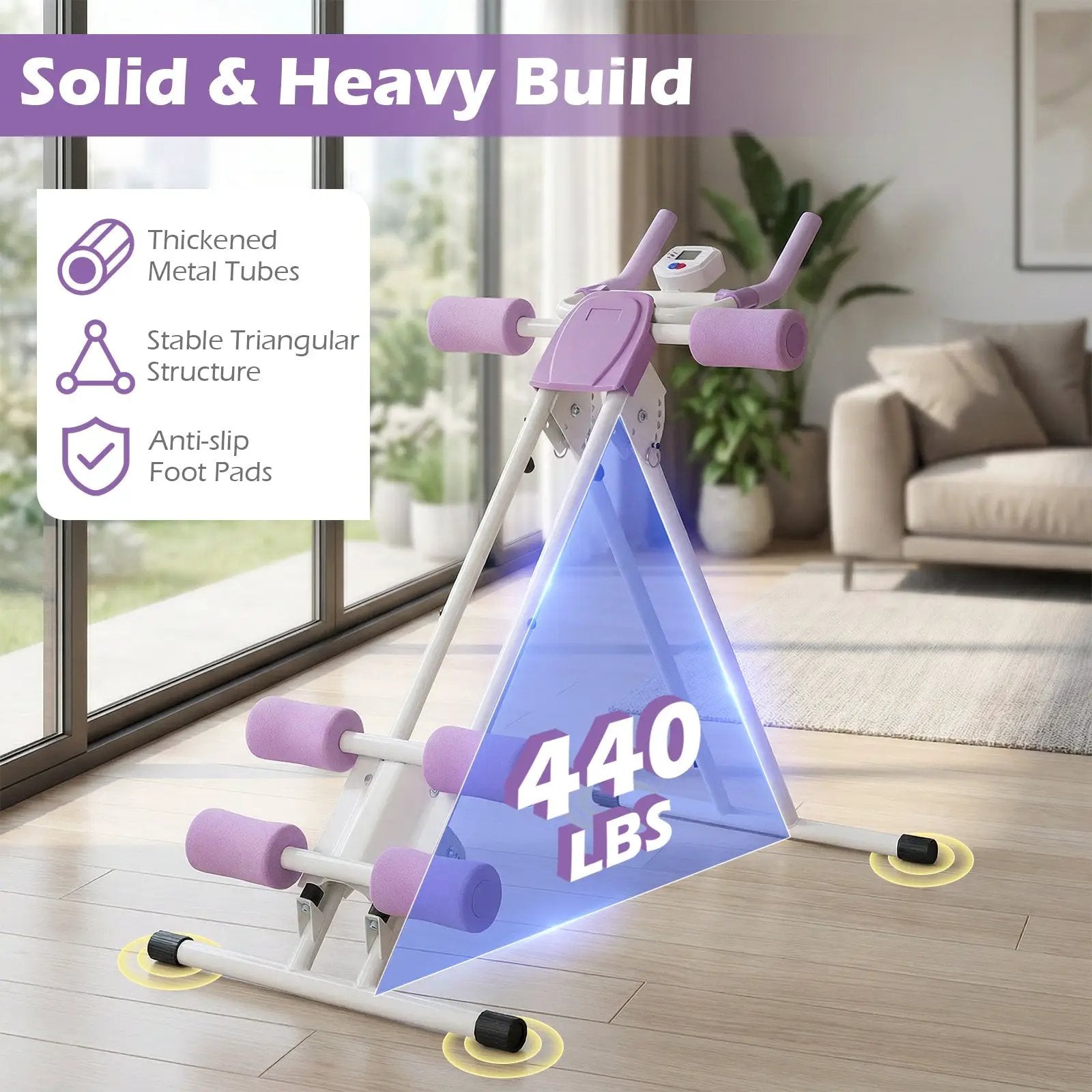 Ab Workout Equipment Foldable Abdominal Trainer Adjustable Ab Machine by DirectDeals