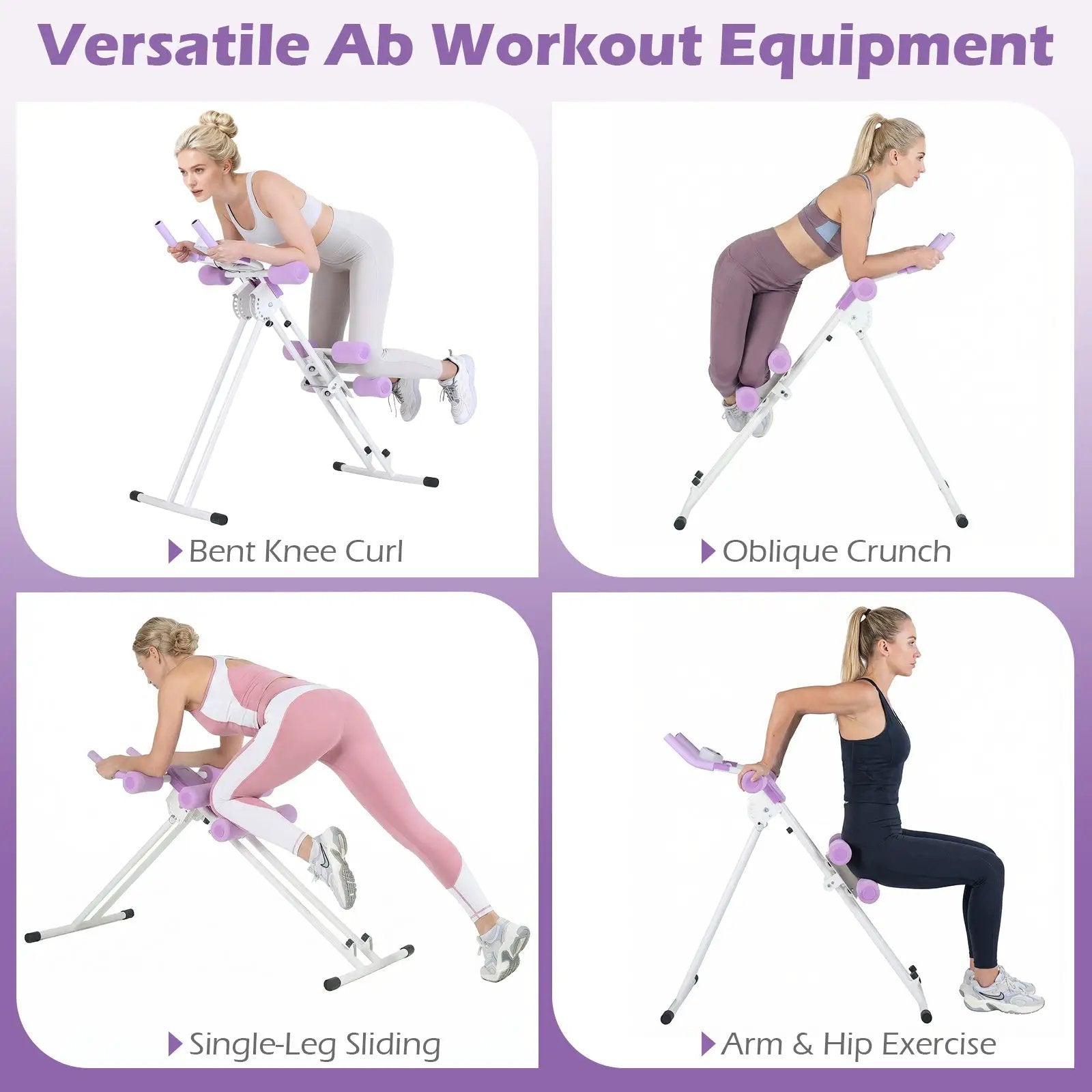 Ab Workout Equipment Foldable Abdominal Trainer Adjustable Ab Machine by DirectDeals