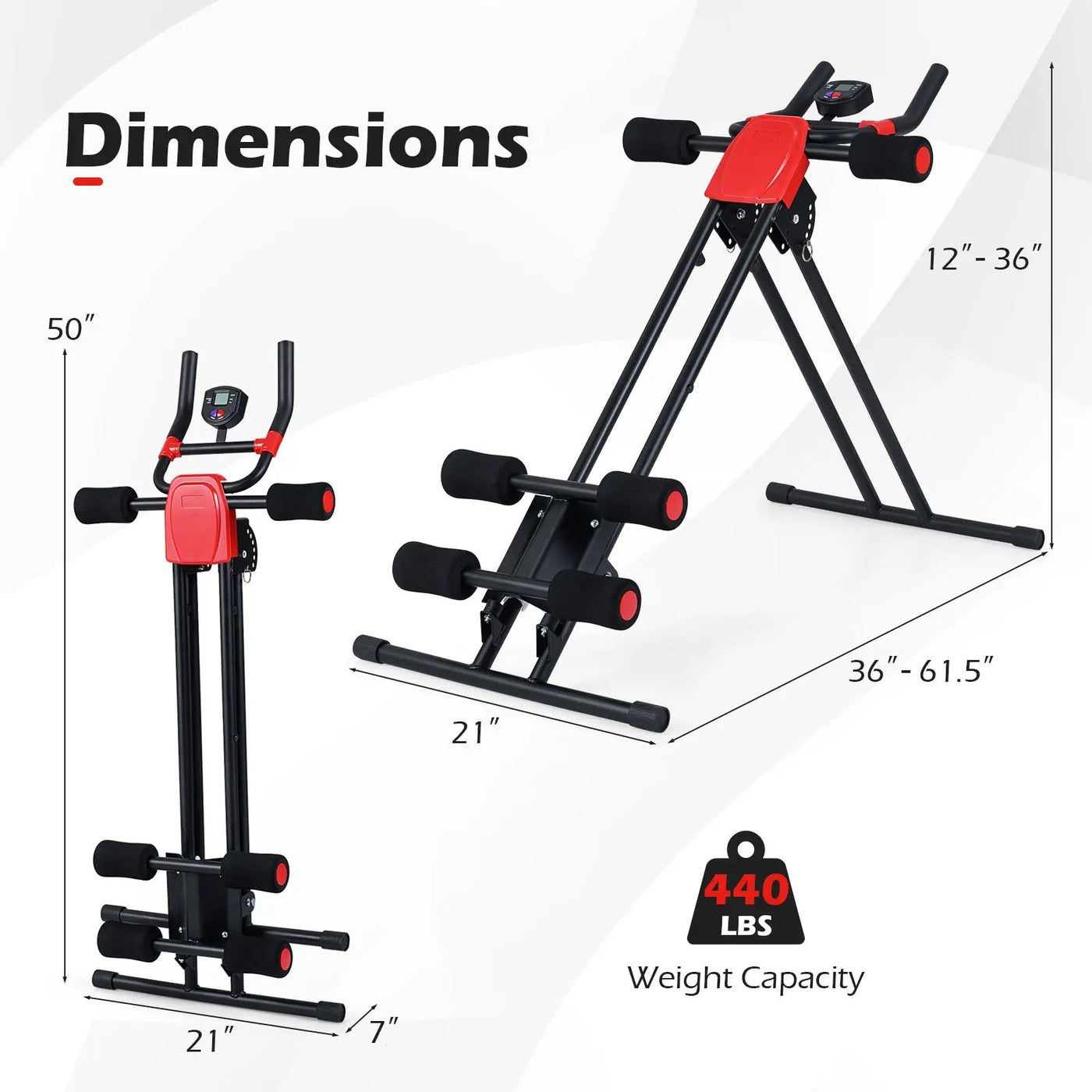 Ab Workout Equipment Foldable Abdominal Trainer Adjustable Ab Machine by DirectDeals