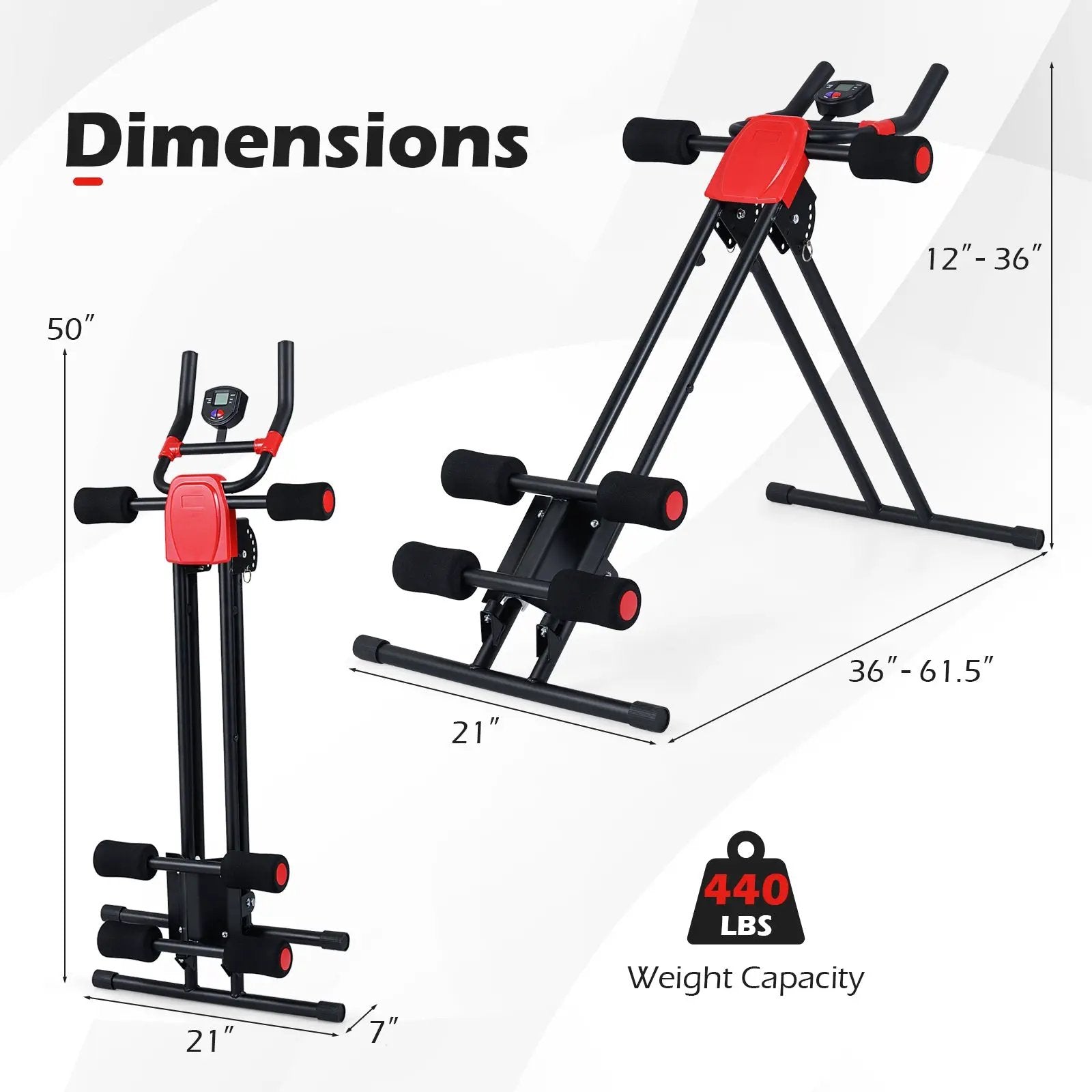 Ab Workout Equipment Foldable Abdominal Trainer Adjustable Ab Machine by DirectDeals