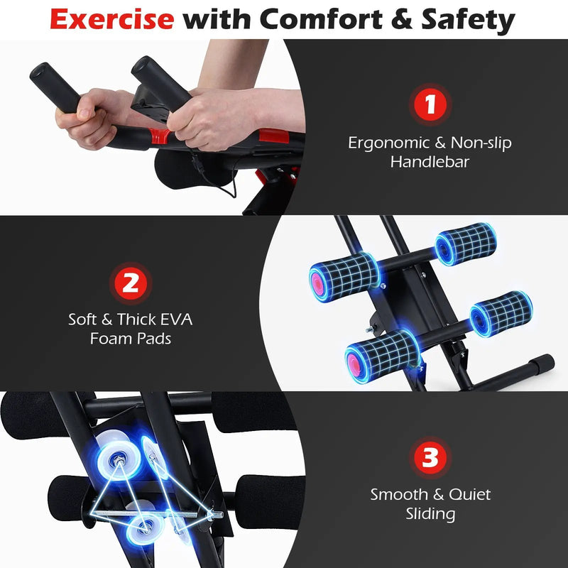 Ab Workout Equipment Foldable Abdominal Trainer Adjustable Ab Machine by DirectDeals