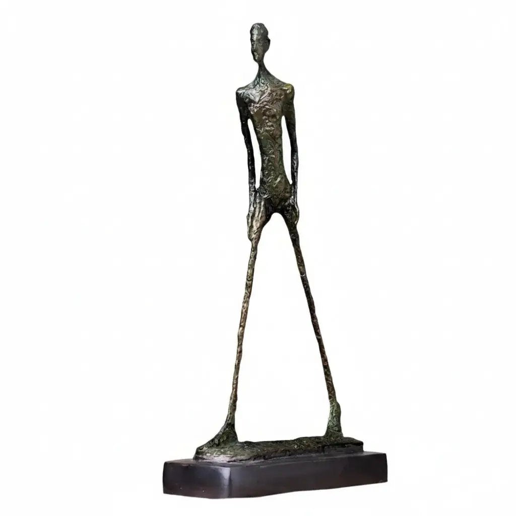 Abstract Walking Man Sculpture Modern Textured Metal Figurine, photo 7 of 11