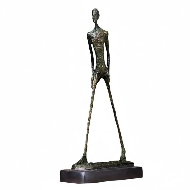 Abstract Walking Man Sculpture Modern Textured Metal Figurine, photo 7 of 11