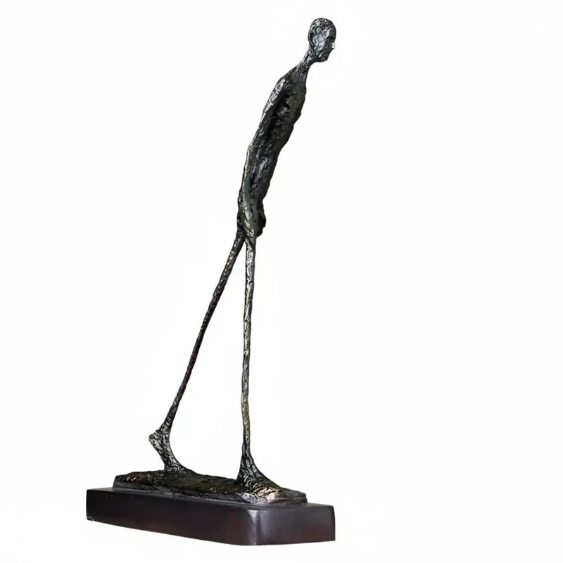 Abstract Walking Man Sculpture Modern Textured Metal Figurine, photo 9 of 11