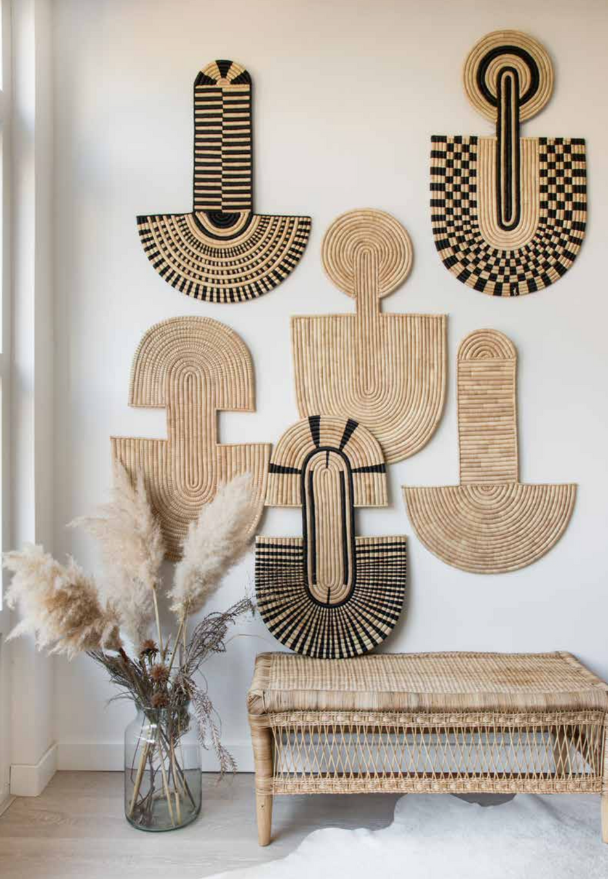 Abstract Mask Wall Hanging 2, installed in a room