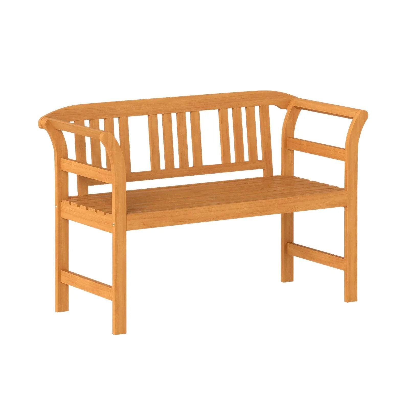Acacia Wood 2-Person Patio Loveseat with Backrest and Armrests by DirectDeals
