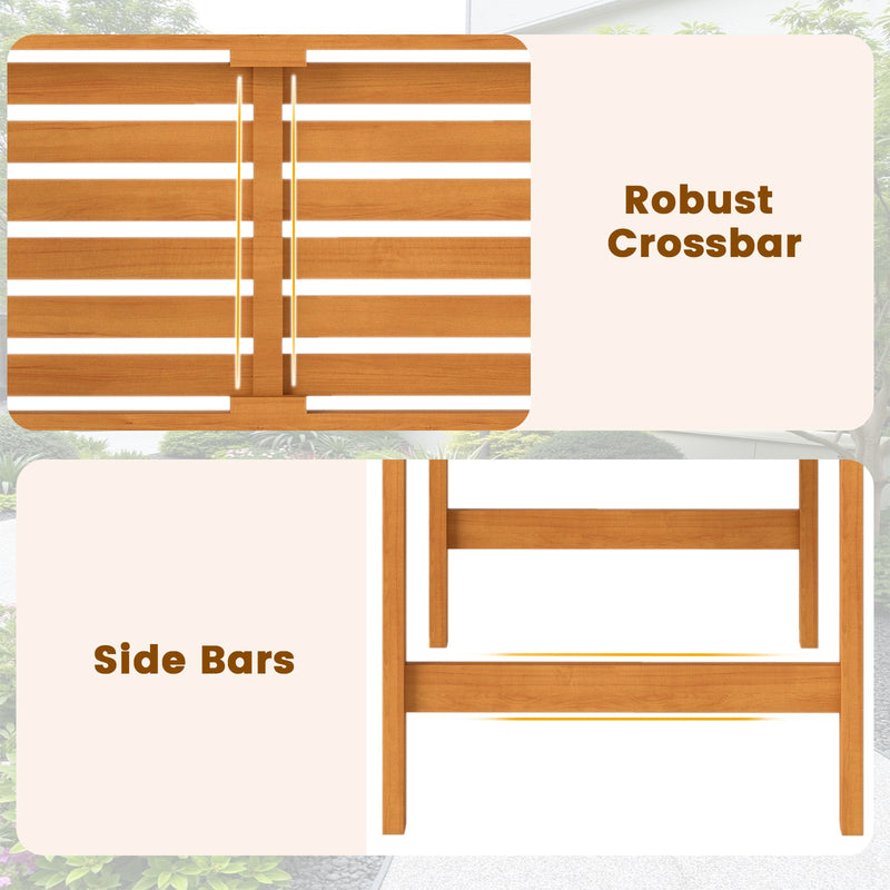 Acacia Wood 2-Person Patio Loveseat with Backrest and Armrests by DirectDeals