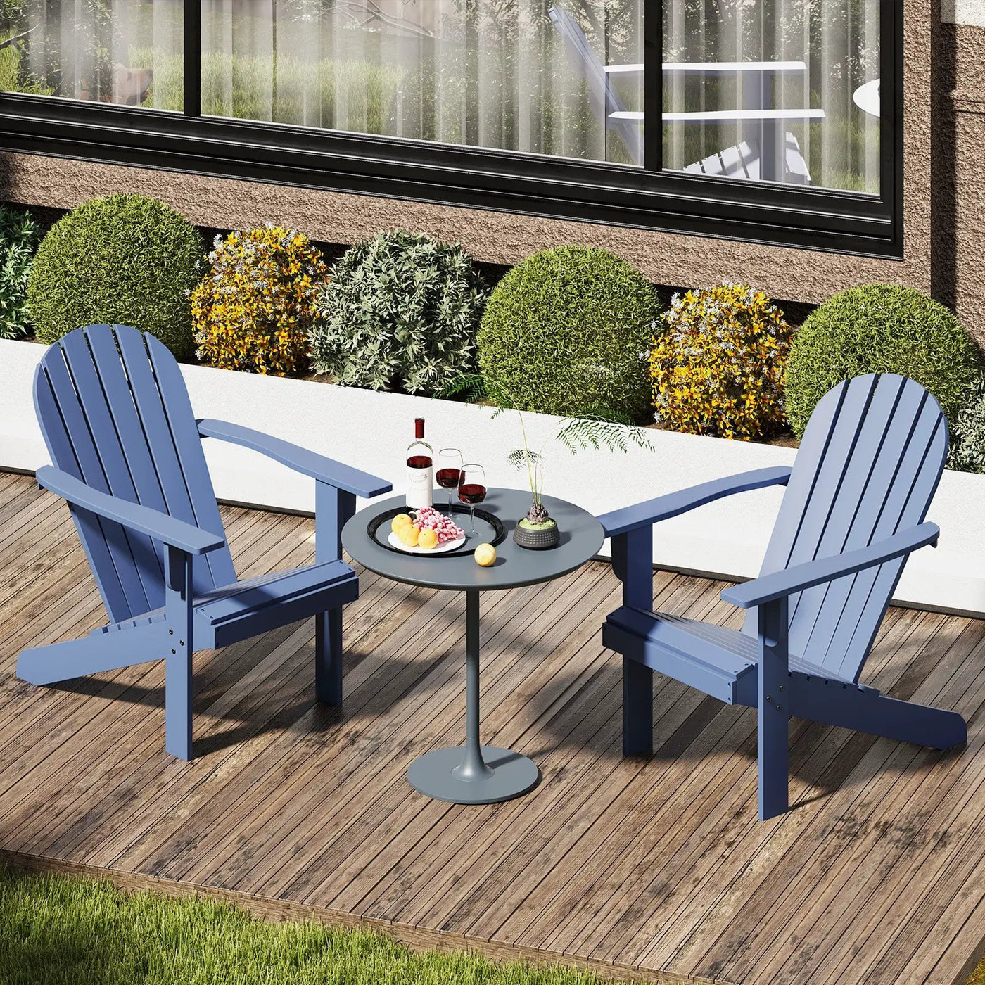 Acacia Wood Lounge Patio Adirondack Chair with Inclined Seat by DirectDeals