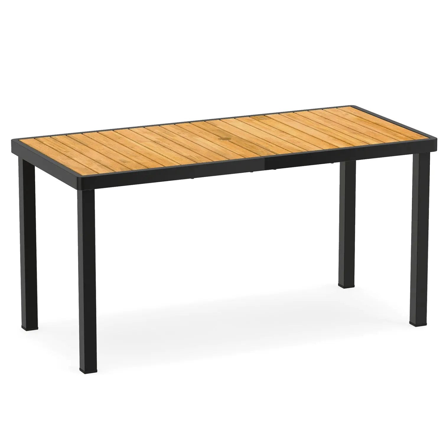 Acacia Wood Outdoor Dining Table with 1.97" Umbrella Hole for 6 People by DirectDeals