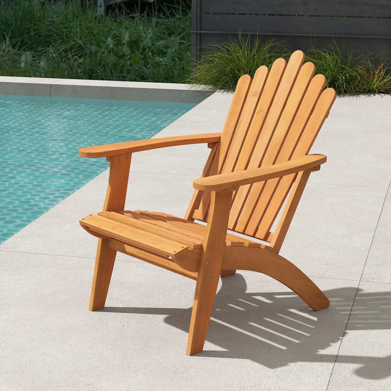Acacia Wood Adirondack Chair - 400 lb Capacity by DirectDeals