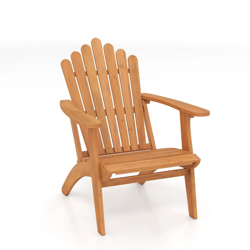 Acacia Wood Adirondack Chair - 400 lb Capacity by DirectDeals