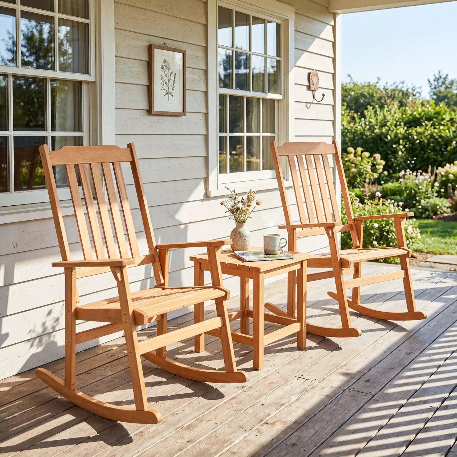 Acacia Wood Oversized Rocking Chair with High Back by DirectDeals
