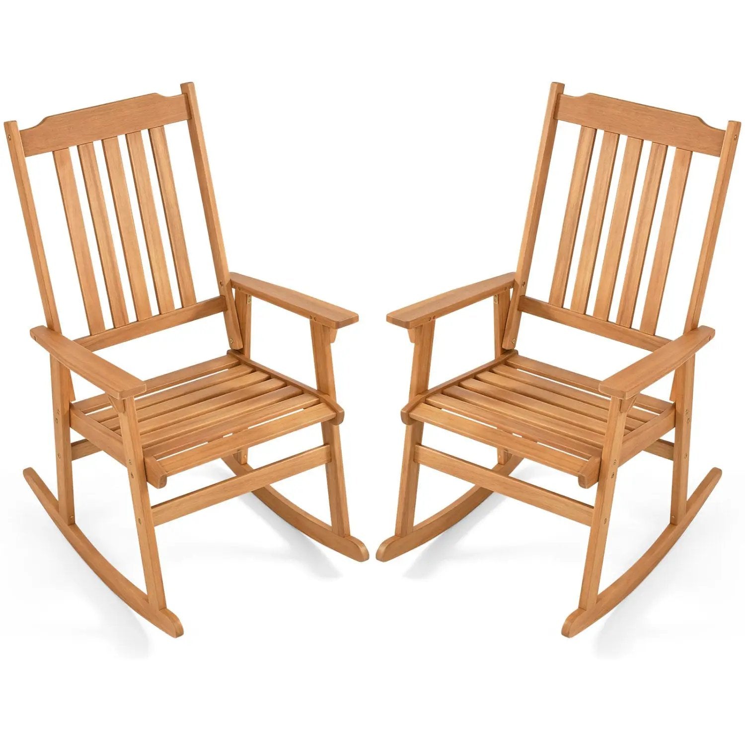 Acacia Wood Oversized Rocking Chair with High Back by DirectDeals